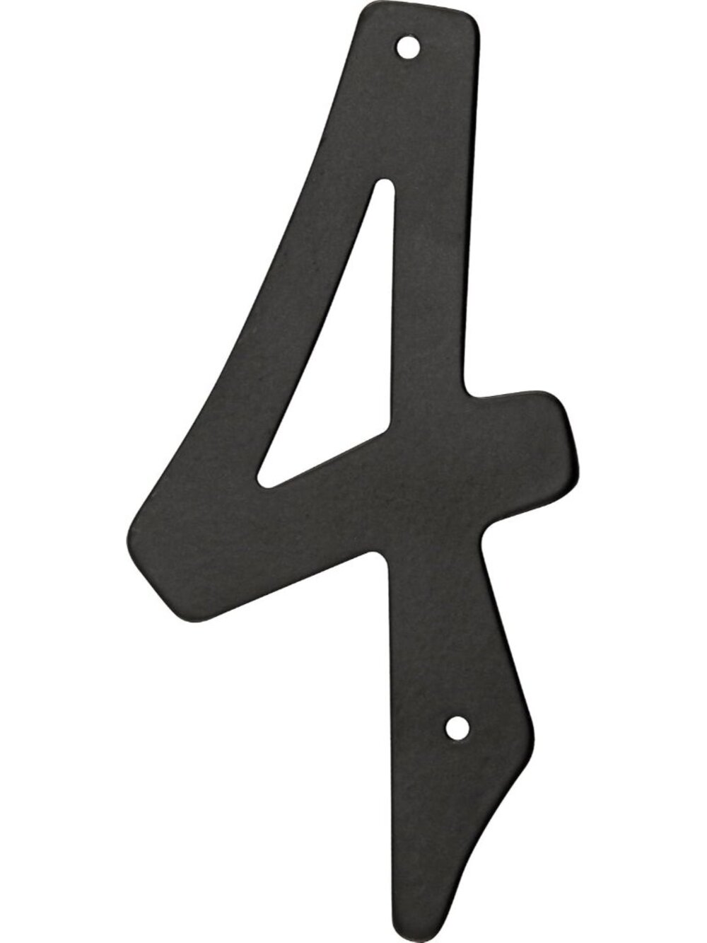 4-Inch Nail-On Black Die Cast Aluminum, House Number 4